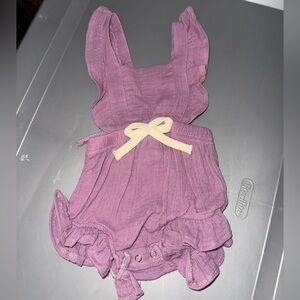 Boutique- Purple Ruffled Baby Romper NWOT